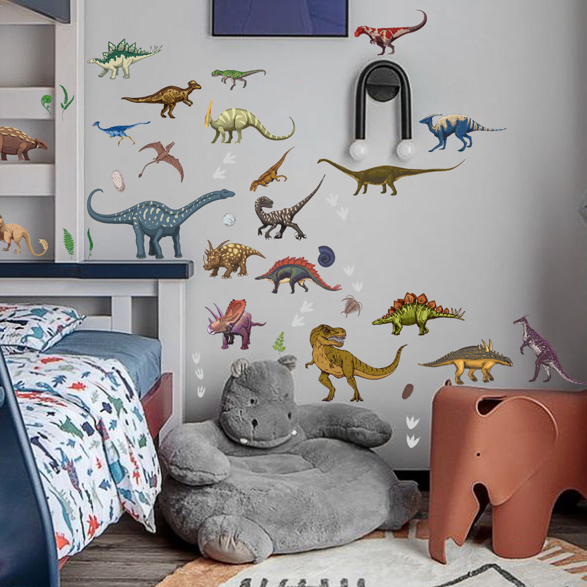 1 Set, Glow In The Dark, Dinosaur Wall Stickers, Removable Waterproof Stickers, Wall Decor For Living Room Bedroom, Home Decor