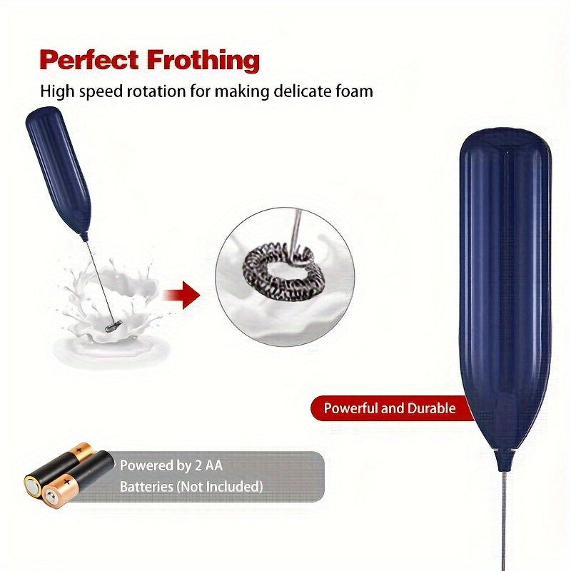 1pc, Electric Milk Frother, Compact Milk Foamer, Portable Electric Whisk, Battery-Operated (Batteries Not Included) Beverage Mixer, Handheld Mixer for Coffee, Cordless Electric Blender for Lattes, Cappuccino, Frappe, Chocolat