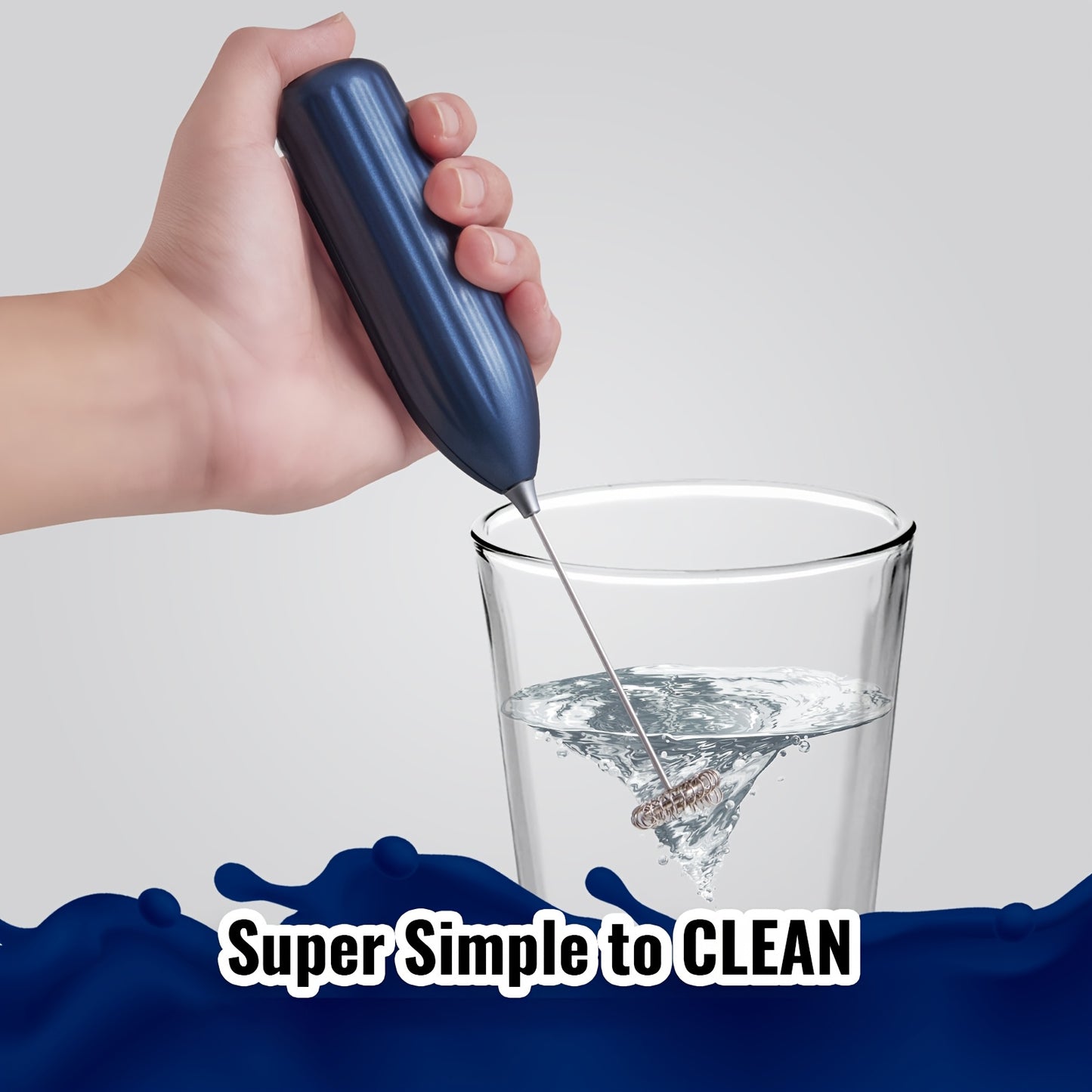 1pc, Electric Milk Frother, Compact Milk Foamer, Portable Electric Whisk, Battery-Operated (Batteries Not Included) Beverage Mixer, Handheld Mixer for Coffee, Cordless Electric Blender for Lattes, Cappuccino, Frappe, Chocolat