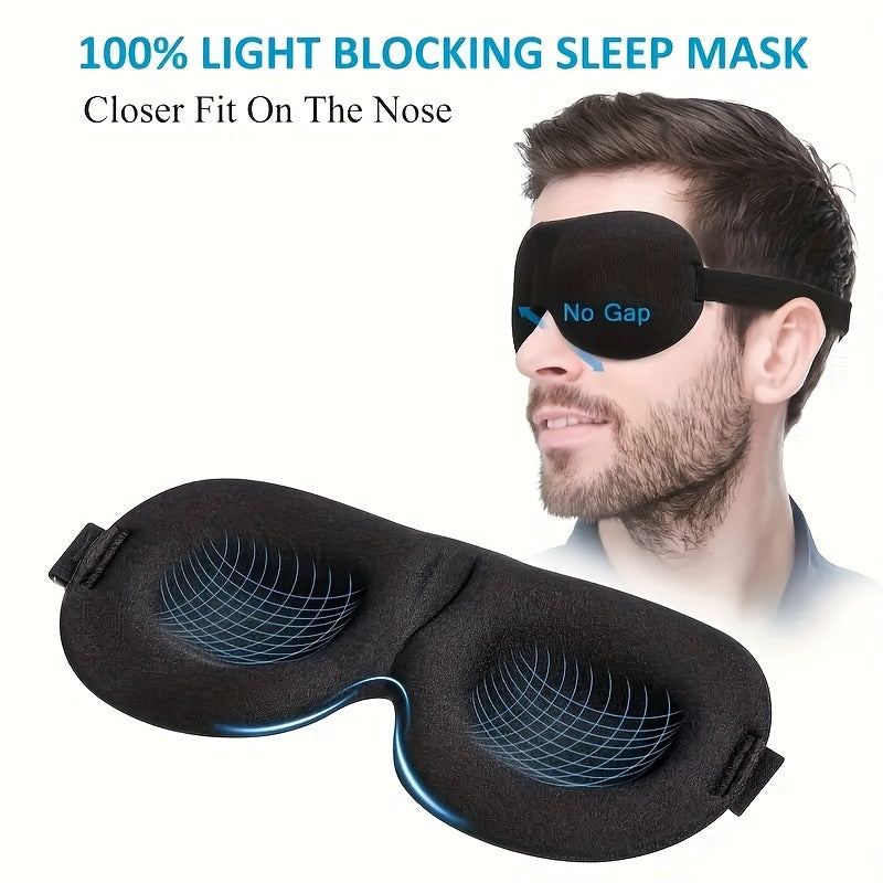 1/3/5/10 Pack Pure Blackout 3D Contoured Eye Mask for Adults - Heavy Duty Hypoallergenic & Fragrance-Free, Soft Ergonomic Fit (Men & Women) - Travel, Home, Office Use, No Leakage, Beige-Friendly - Ideal Gift for Night