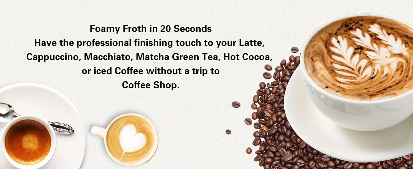 1pc, Electric Milk Frother, Compact Milk Foamer, Portable Electric Whisk, Battery-Operated (Batteries Not Included) Beverage Mixer, Handheld Mixer for Coffee, Cordless Electric Blender for Lattes, Cappuccino, Frappe, Chocolat
