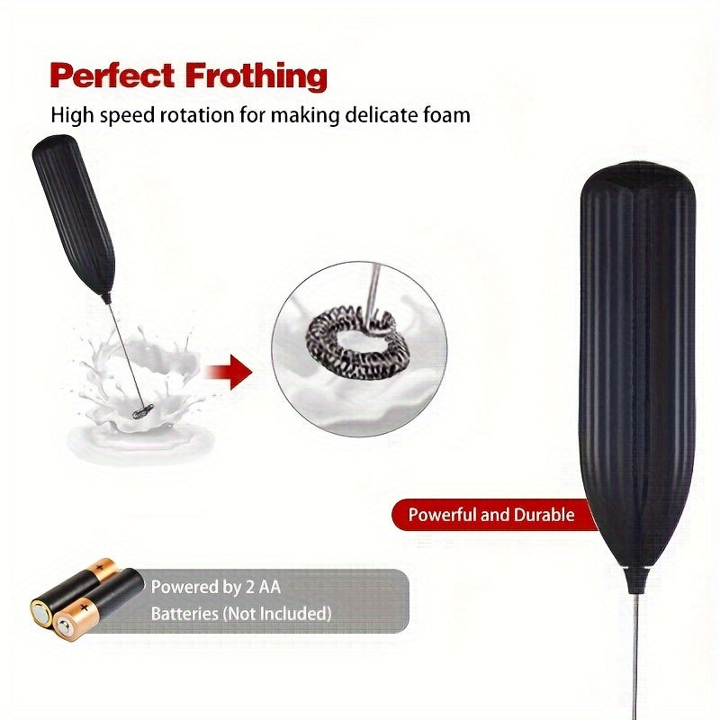 1pc, Electric Milk Frother, Compact Milk Foamer, Portable Electric Whisk, Battery-Operated (Batteries Not Included) Beverage Mixer, Handheld Mixer for Coffee, Cordless Electric Blender for Lattes, Cappuccino, Frappe, Chocolat
