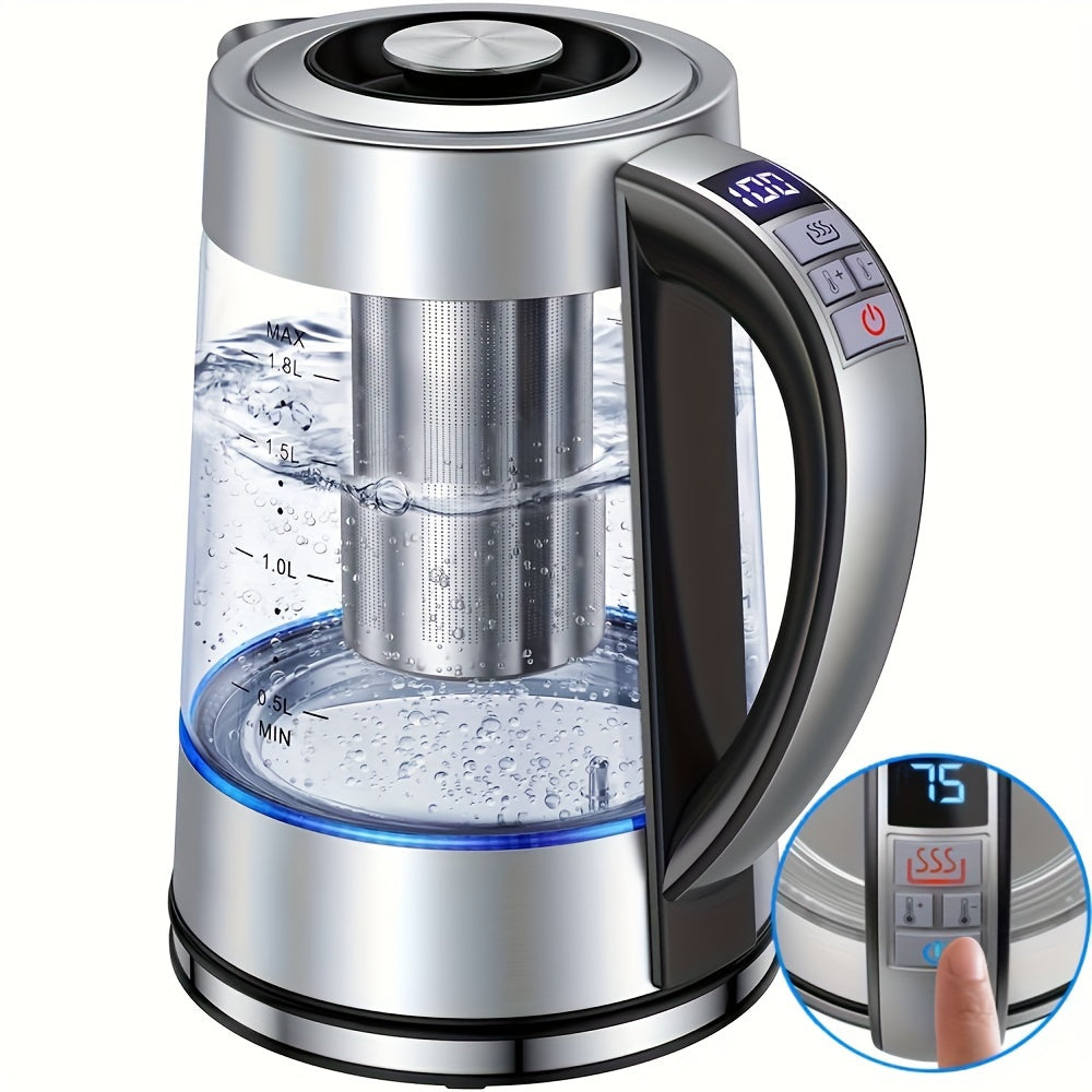 Electric Kettle, 60.87oz Electric Glass Kettle With 12 Temperature Controls, 24-Hour Keep-Warm, Stainless Steel Filter And Inner Lid, Glass Kettle For Coffee, Tea, And Powdered Milk.